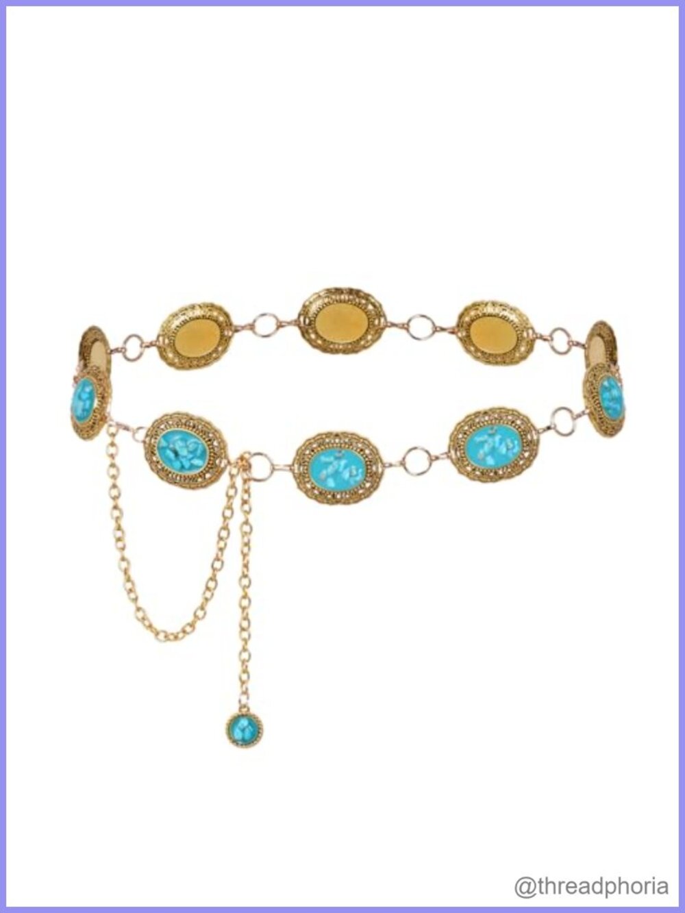 Western Concho Chain Belt Metal Waist Chain Adjustable Lobster Clasp Boho